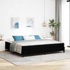 vidaXL Lit &agrave; ressorts avec matelas Noir 200 x 200 cm tissu