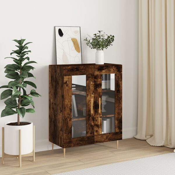 vidaXL Buffet chêne fumé 69,5x34x90 cm bois d'ingénierie