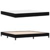 vidaXL Lit &agrave; ressorts avec matelas Noir 200 x 200 cm tissu