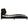 vidaXL Cadre de lit sans matelas Hvar noir 200x200 cm tissu