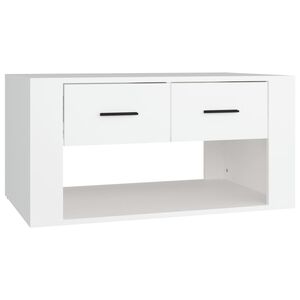 vidaXL Table basse Blanc 80x50x40 cm Bois d'ing&eacute;nierie