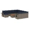 vidaXL Ensemble de canap&eacute; de jardin 13 pcs avec coussins gris r&eacute;sine tress&eacute;e