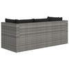 vidaXL Salon de jardin 4 pcs avec coussins r&eacute;sine tress&eacute;e gris