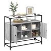 vidaXL Buffet avec dessus en verre sonoma gris bois d'ing&eacute;nierie