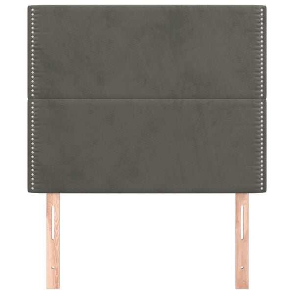 vidaXL Tête de lit Gris foncé 80x5x118/128 cm Velours