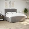 vidaXL Sommier &agrave; lattes de lit avec matelas Taupe 180x200 cm Tissu