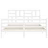 vidaXL Cadre de lit sans matelas blanc 160x200 cm bois massif