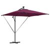 vidaXL Parasol banane à mât déporté Rouge bordeaux 249 x 249 x 250 cm