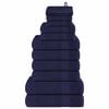 vidaXL Ensemble de serviettes 12 pcs FROGN bleu marine 100% coton
