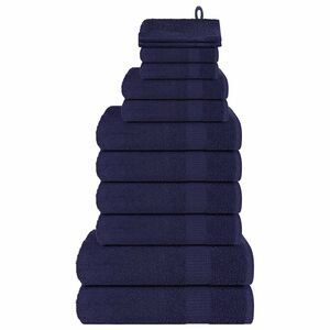 vidaXL Ensemble de serviettes FROGN 12 pcs bleu marine 360 g/m²