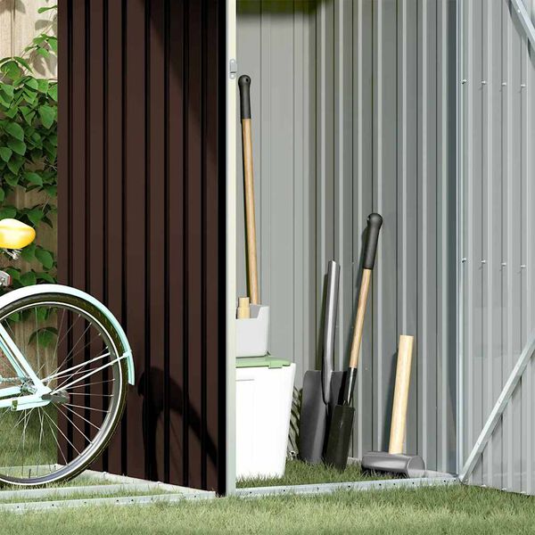 vidaXL Abri &agrave; bois de jardin Marron 245x98x159 cm Acier galvanis&eacute;