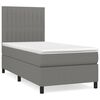 vidaXL Sommier &agrave; lattes de lit avec matelas Gris fonc&eacute; 90x200 cm Tissu