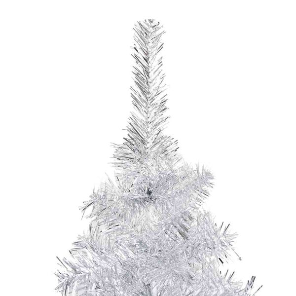 vidaXL Arbre de No&euml;l artificiel pr&eacute;-&eacute;clair&eacute;/boules argent&eacute; 210 cm PET