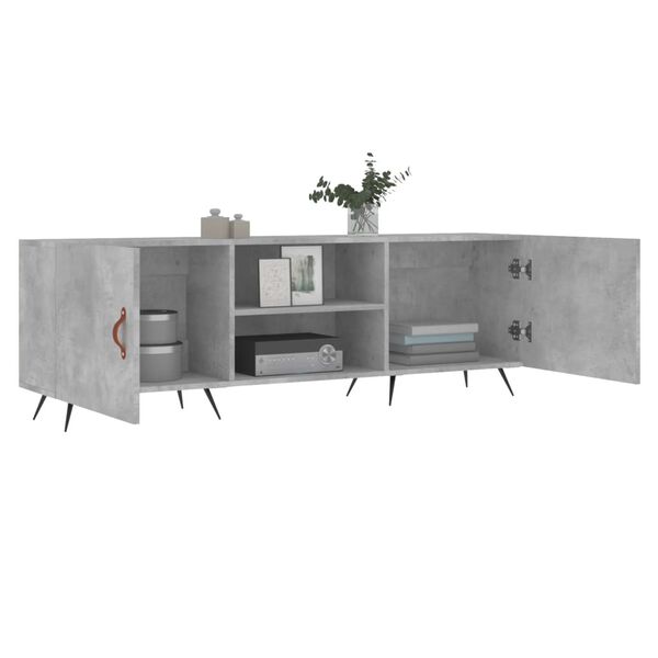 vidaXL Meuble TV gris b&eacute;ton 150x30x50 cm bois d'ing&eacute;nierie