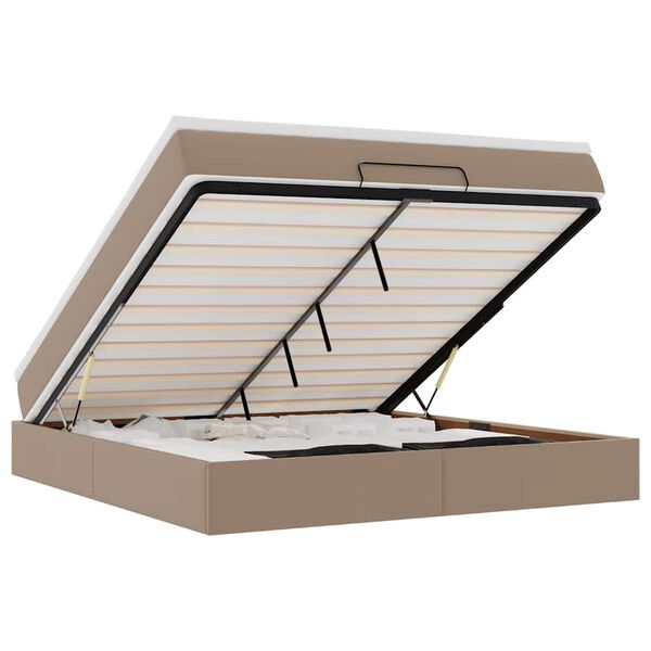 VidaXL Cadre de lit ottoman et matelas cappuccino 160x200cm similicuir