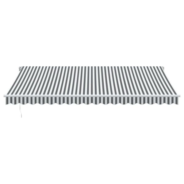 vidaXL Auvent manuel r&eacute;tractable avec LED anthracite blanc 450x350 cm