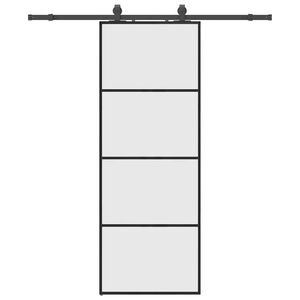 vidaXL Porte coulissante kit de quincaillerie noir 76x205 cm verre ESG