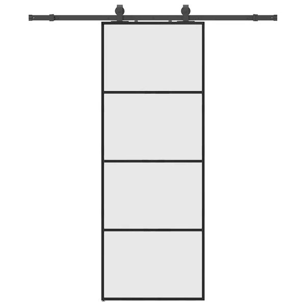 vidaXL Porte coulissante kit de quincaillerie noir 76x205 cm verre ESG