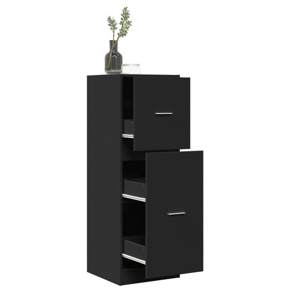 vidaXL Armoire d'apothicaire noir 40x41x118 cm bois d'ingénierie