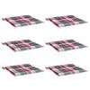 vidaXL Coussins de chaise de jardin lot de 6 carreaux rouges 40x40x4cm