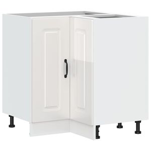 vidaXL Armoire d'angle de cuisine Kalmar blanc brillant