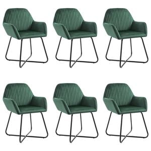 vidaXL Chaises &agrave; manger lot de 6 vert velours
