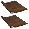 vidaXL Films autoadh&eacute;sifs pour meubles 2 pcs Ch&ecirc;ne fonc&eacute; 500x90 cm PVC
