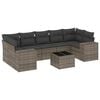 vidaXL Salon de jardin 8 pcs avec coussins gris r&eacute;sine tress&eacute;e