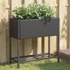 vidaXL Jardini&egrave;re avec &eacute;tag&egrave;re noir r&eacute;sine tress&eacute;e