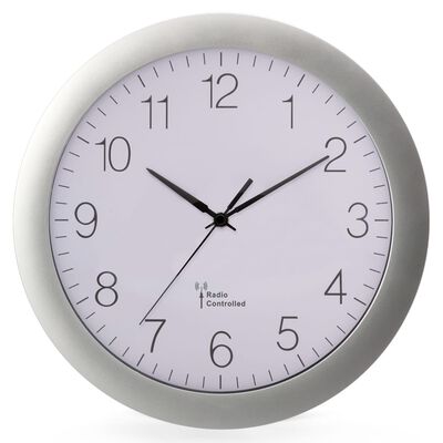 Perel Horloge murale 30 cm Blanc et argenté