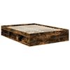 vidaXL Cadre de lit Ch&ecirc;ne fum&eacute; 140 x 190 cm Bois d'ing&eacute;nierie