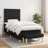 vidaXL Sommier &agrave; lattes de lit avec matelas Noir 90x200 cm Tissu