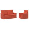 vidaXL Ensemble de Canap&eacute;s 2 pcs Rouge orange Tissu en velours c&ocirc;tel&eacute;