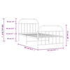 vidaXL Cadre de lit métal sans matelas avec pied de lit noir 107x203cm
