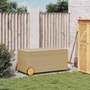 vidaXL Boîte de rangement de jardin et roues mélange beige 190L rotin