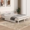vidaXL Cadre de lit sans matelas bois de pin massif 140x190 cm blanc