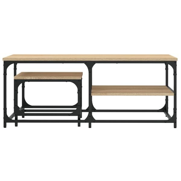 vidaXL Tables basses gigognes 2 pcs chêne sonoma bois d'ingénierie