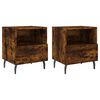 vidaXL Tables de chevet 2pcs ch&ecirc;ne fum&eacute; 40x35x47,5cm bois d&rsquo;ing&eacute;nierie