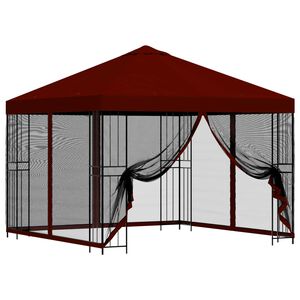 vidaXL Abri de jardin avec parois 3 x 3 m Bordeaux Polyester et Acier