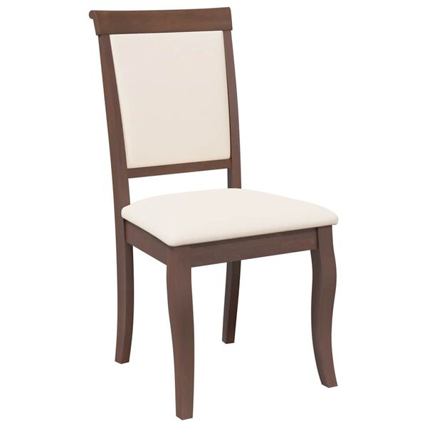 vidaXL Chaises à manger coussins 2 pcs marron bois massif caoutchouc