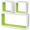 vidaXL &Eacute;tag&egrave;res murales Forme de cube 6 pcs Blanc et vert