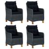 vidaXL Ensemble &agrave; manger de jardin 5 pcs Gris fonc&eacute;