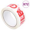 vidaXL Ruban d'emballage 72 pcs FRAGILE imprim&eacute; blanc 48 mm x 66 m