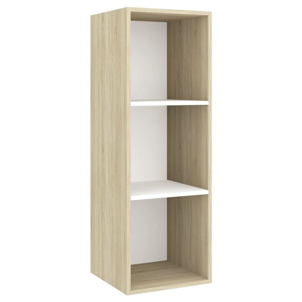 vidaXL Ensemble de meubles TV 3pcs Blanc ch&ecirc;ne sonoma Bois ing&eacute;nierie