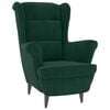 vidaXL Fauteuil &agrave; oreilles avec tabouret vert fonc&eacute; velours