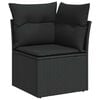 vidaXL Ensemble de canap&eacute; de jardin avec coussin 7 pcs Noir polyrotin