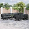 vidaXL Ensemble de canap&eacute; de jardin 11 pcs Noir Aluminium