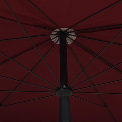 vidaXL Parasol de jardin avec mât 200x130 cm Rouge bordeaux