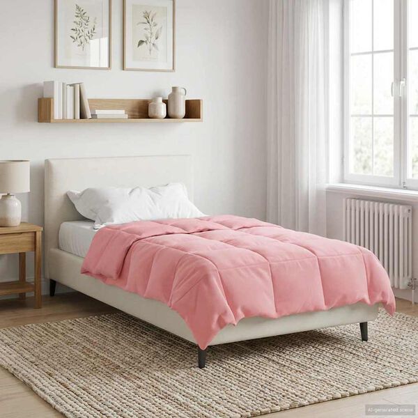 vidaXL Duvet d'&eacute;t&eacute; simple Matelass&eacute; Rose 155 x 200 cm Microfibre