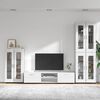vidaXL Ensemble meuble TV FLORIN Blanc brillant Bois d'ing&eacute;nierie